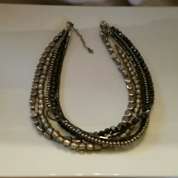 Silbada gray and black multi strand necklace - Picture 3 of 3